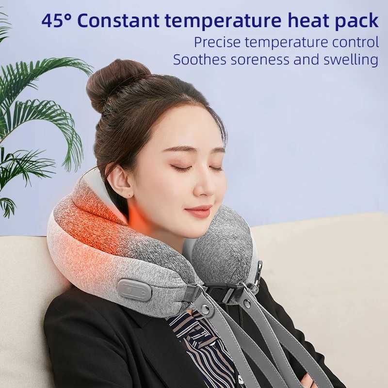 Tinsol Electric Air bags Neck Massager U shaped Pillow Portable Shoulder Cervical Massager Outdoor Home Car Relaxing MassageW250512