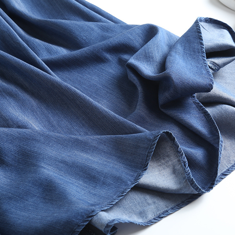 LO11640 Large size denim skirt for women summer new style drape soft high waist slim big swing skirt