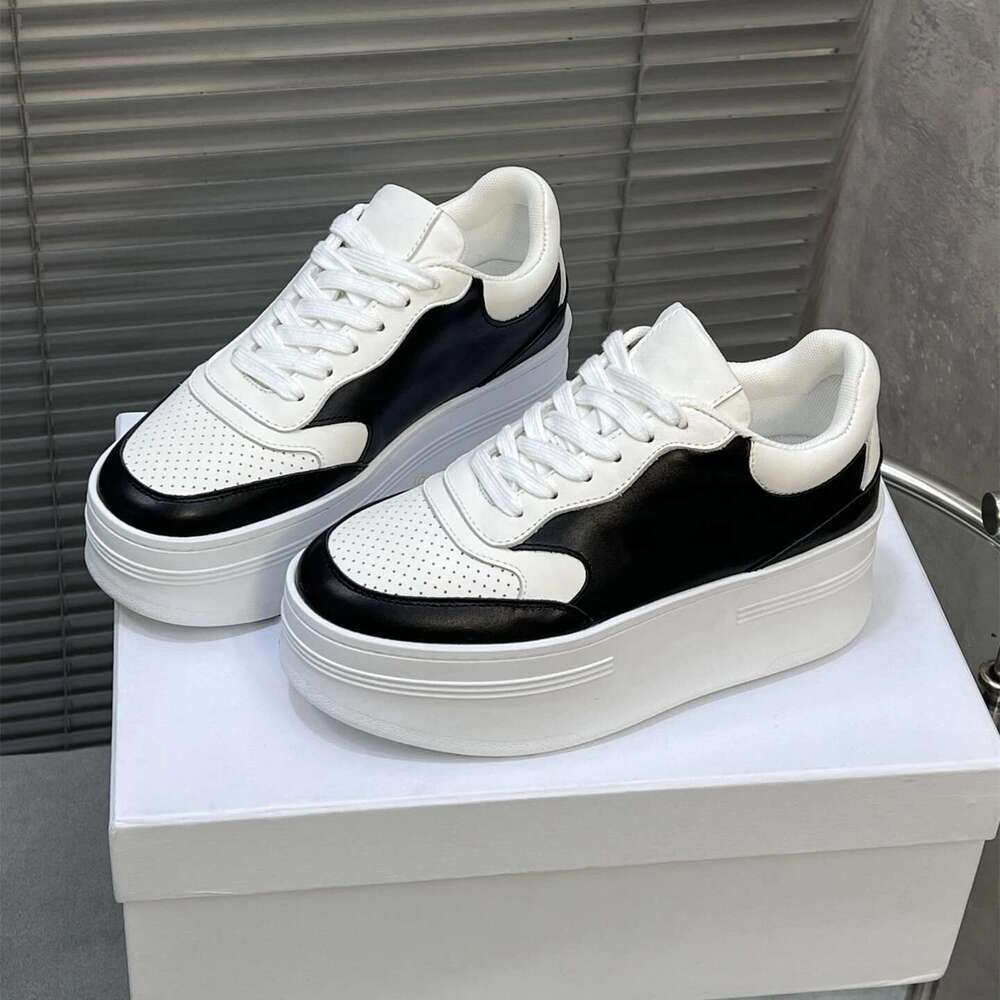 Women Genuine Leather Sneakers Flat Platform Sports Leisure Flats Round Toes Lace Up Designer Shoes Zapatillas De Mujer