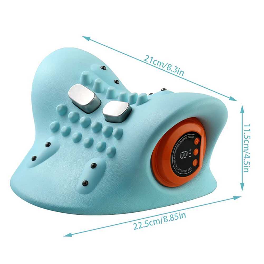 EMS-Cervical Tractions Heating Neck Spine Pillow Rechargeable Portable Pain Relief Massage Pillow For Muscle Relax GiftW250512