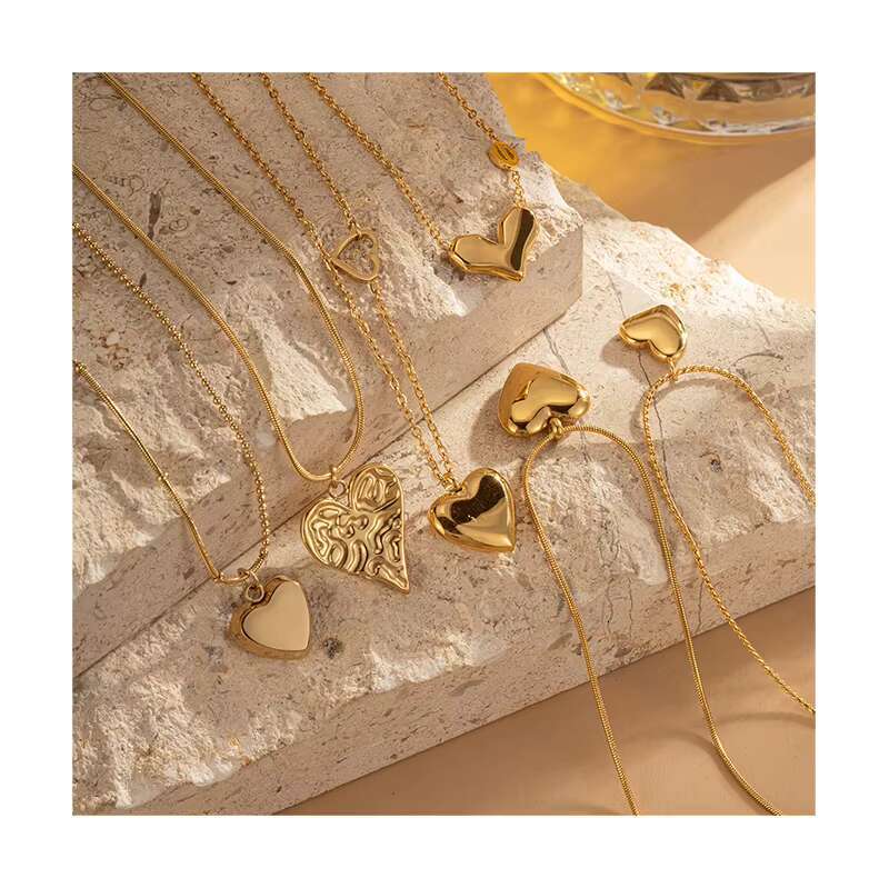 Tendencias 2025 new gold-plated stainless steel necklace -14 uniquely designed summer jewelry gifts for women and girls' hearts