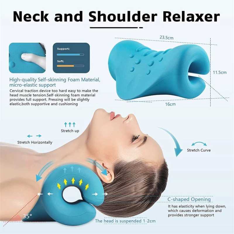 Cervical Spine Stretch Gravity Muscle Relaxation Traction Neck Stretcher Shoulder Massage Pillow Relieve Pain Spine CorrectionW250512