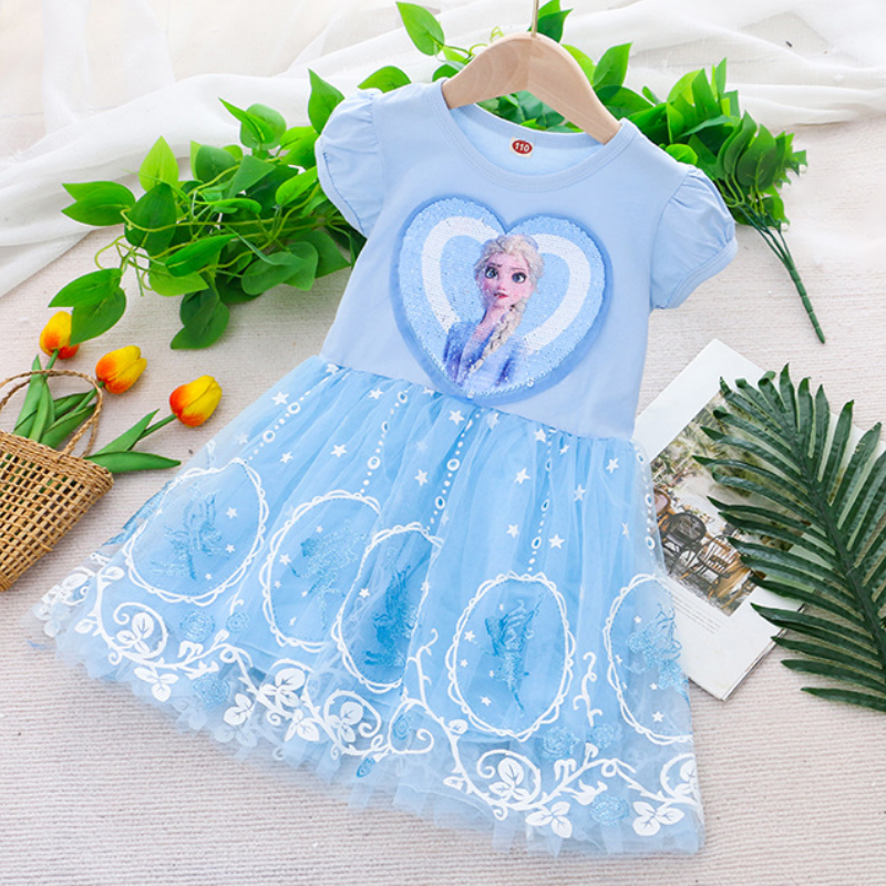 DISNEY girls designer clothes Elsa princess dress toddler designer clothes Girls' dress infant designer dress summer style princess clothes net s