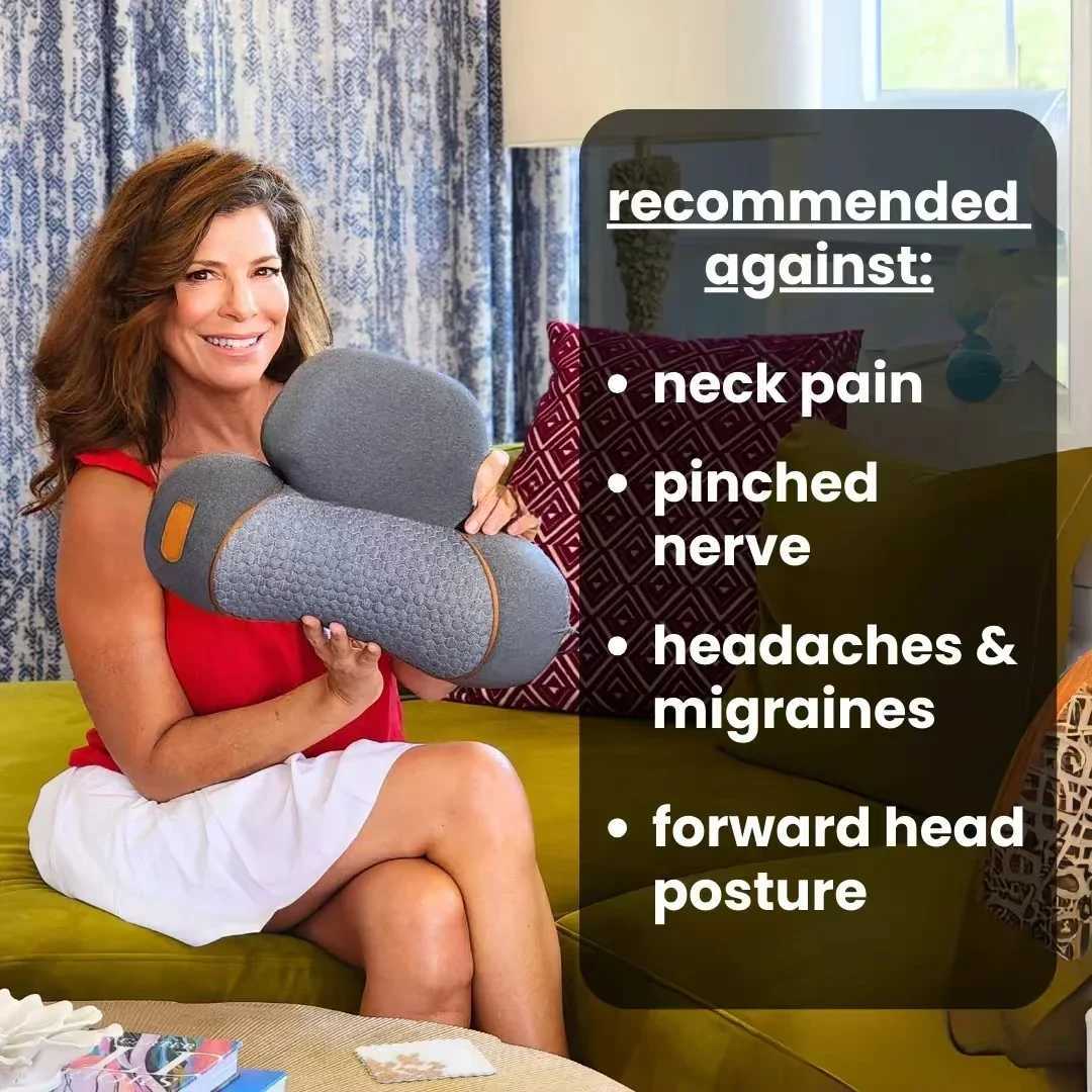 Okayso 3-in-1 Neck Massager Cervical Pillow Hot Compress Vibration Massage Neck Traction Relax Pillow Spine Support MassagerW250512