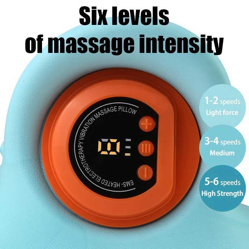 Electric Cervical Massager Neck Stretcher Pulse Vibration Massage Pillow Heated Neck Correction Traction Support Pain healthcareW250512