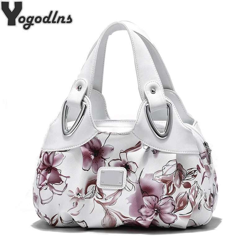 Flower Design Top-handle Ladies Handbag Women Shoulder Bags PU Leather Messenger Purse Bag Female Tote sac a main