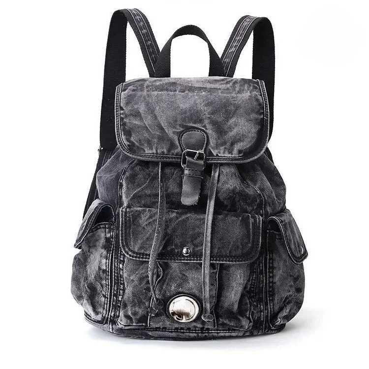 Fashion Casual Denim Women Backpack Large Capacity Jean Bag Teenage s School Shoulder Bag Female Backpack Z250512