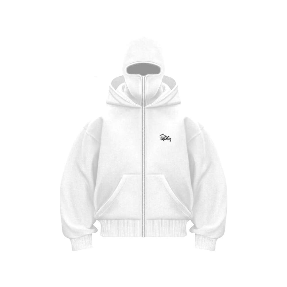 Y2k Vintage Double Hat Design Zipper Hoodie Winter Haruku Hip Hop Long Sleeve Hooded Sweatshirt Coat Men Fashion Loose Jackets Designer