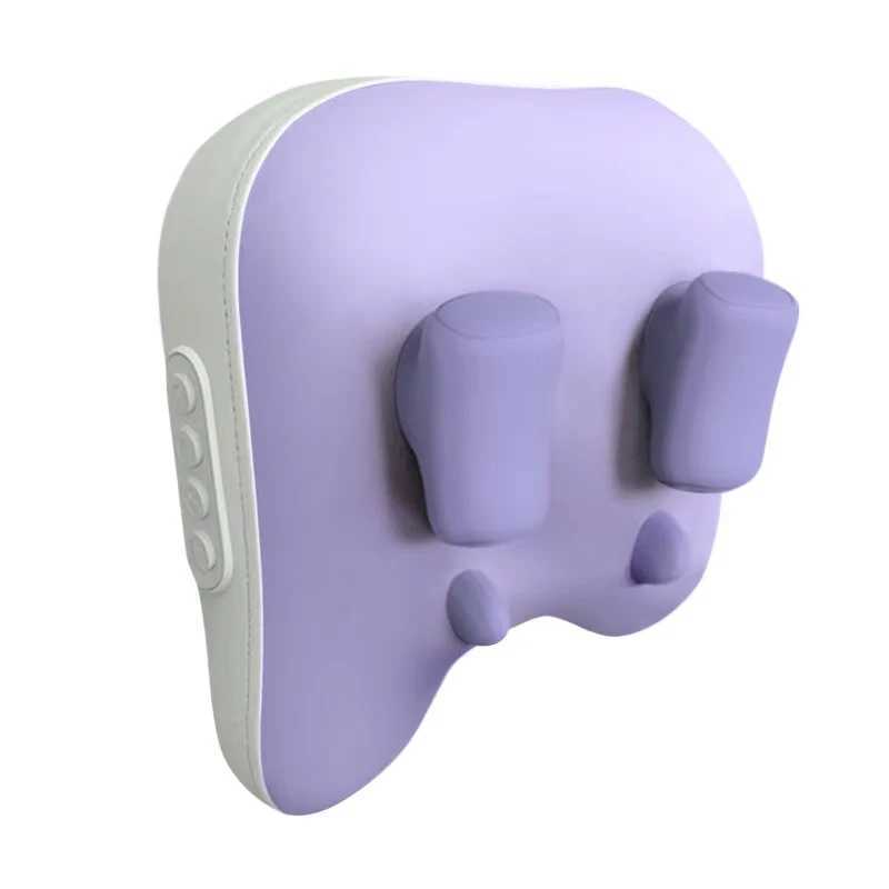 Wireless Electric Trapezius Massage Pillow Car Home Massager Heating Waist Neck Leg Cervical Shiatsu Kneading Massagers PurpleW250512