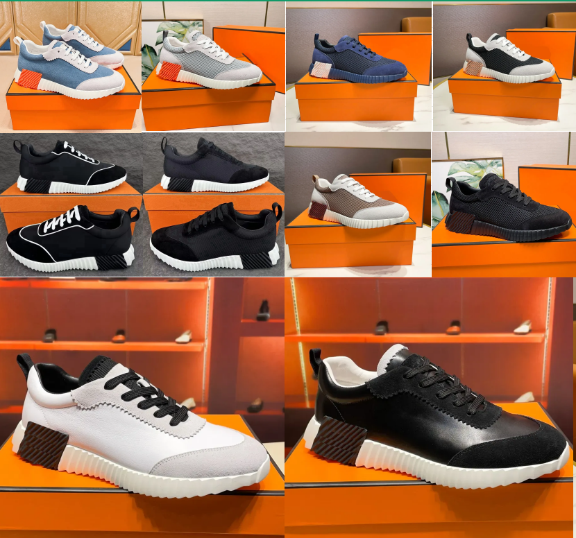 2025 trainers Bouncing sneakers for Men Casual shoes Leather And Mesh Lace Up Sports Runner trainer Shoes Rubber Sole Man Low Top Street Style