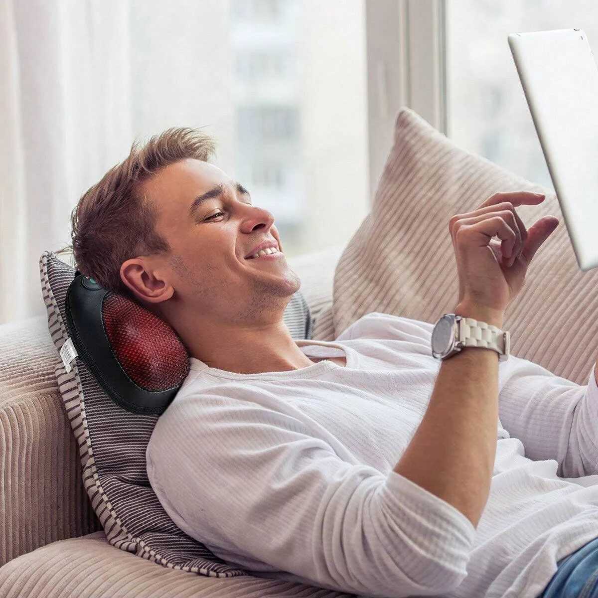 Shiatsu Back And Neck Massager With Heat Deep Tissue Kneading Electric Massage Pillow For Back Shoulders Legs Foot Body MuW250512