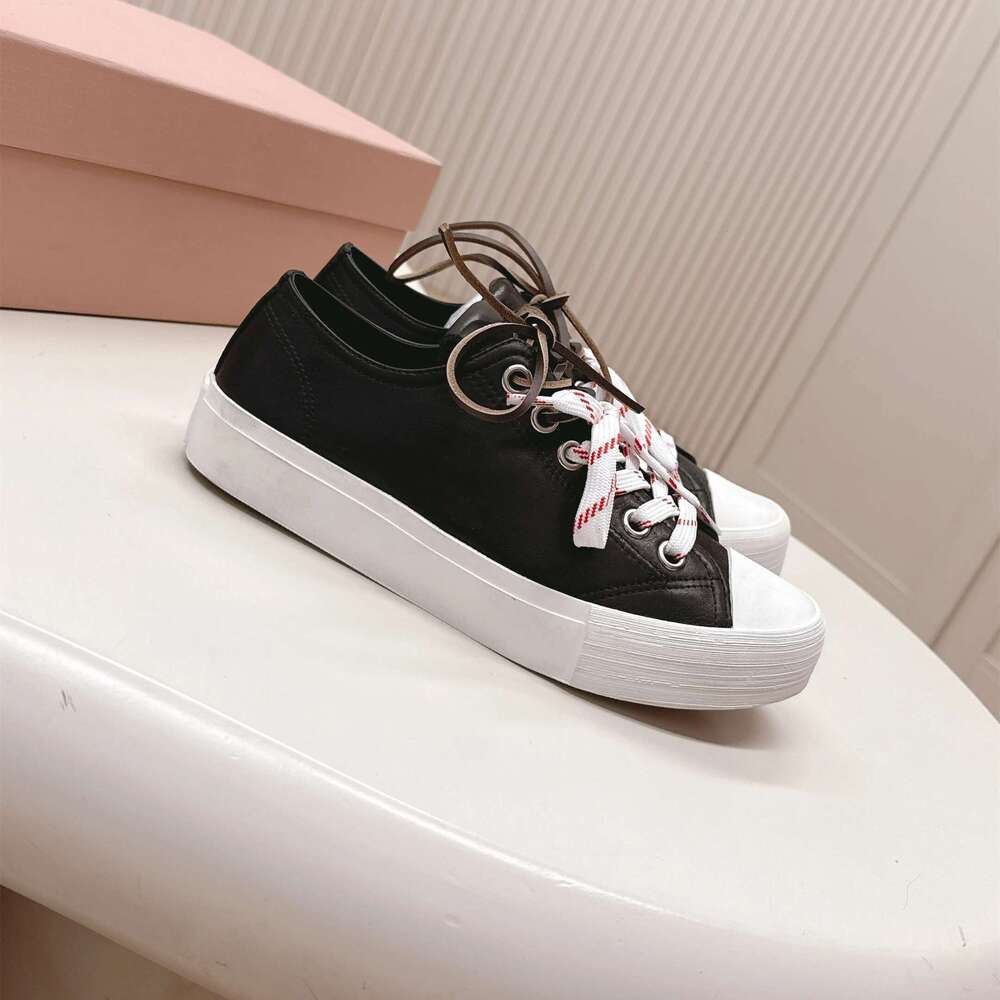 New Women Canvas Sneakers Genuine Leather Sports Solid Colors Flats Leisure Round Toe Designer Shoes Zapatillas De Mujer