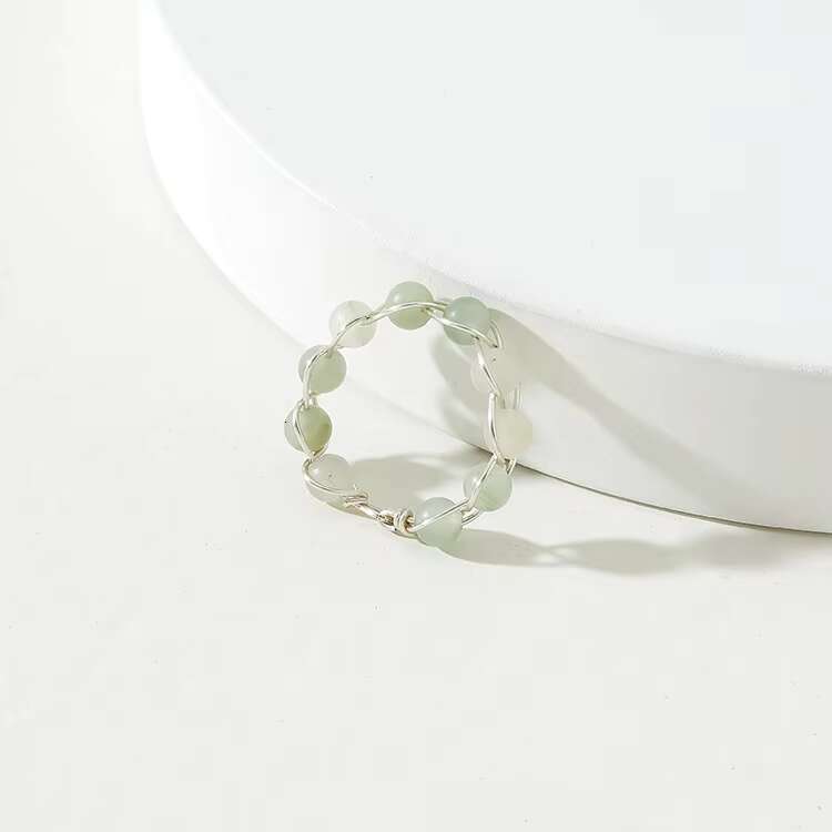 Wholesale Fashion Adjustable Natural Crystal Jewelry Rings Healing Copper Wire Wrapped Natural Stone Rings