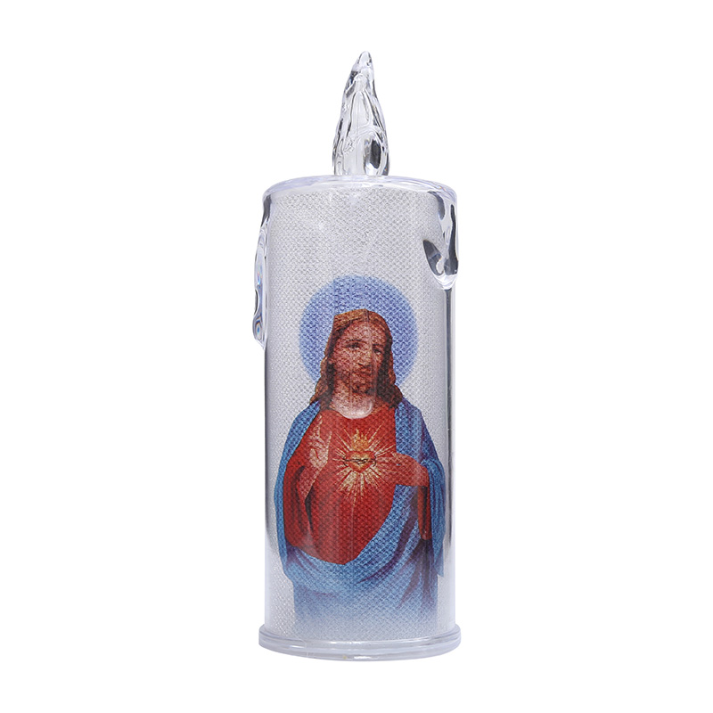 Festival simulation candle LED decorative light with Virgin Mary pattern