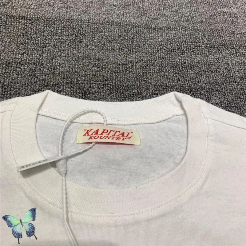 Mens Shorts KAPITAL Blue Dyed Retro Bone Loose Rivet-Inlaid Gemstone Denim Cotton jeans Jacquard jorts pants Kaus Pria bottoms Oversize T-Shirt shorts Y2K S25520