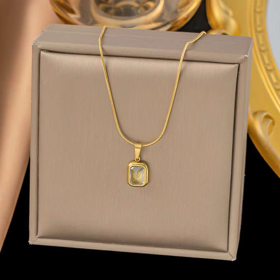 YL fashion design color women's gold-plated hip-hop necklace collarbone chain