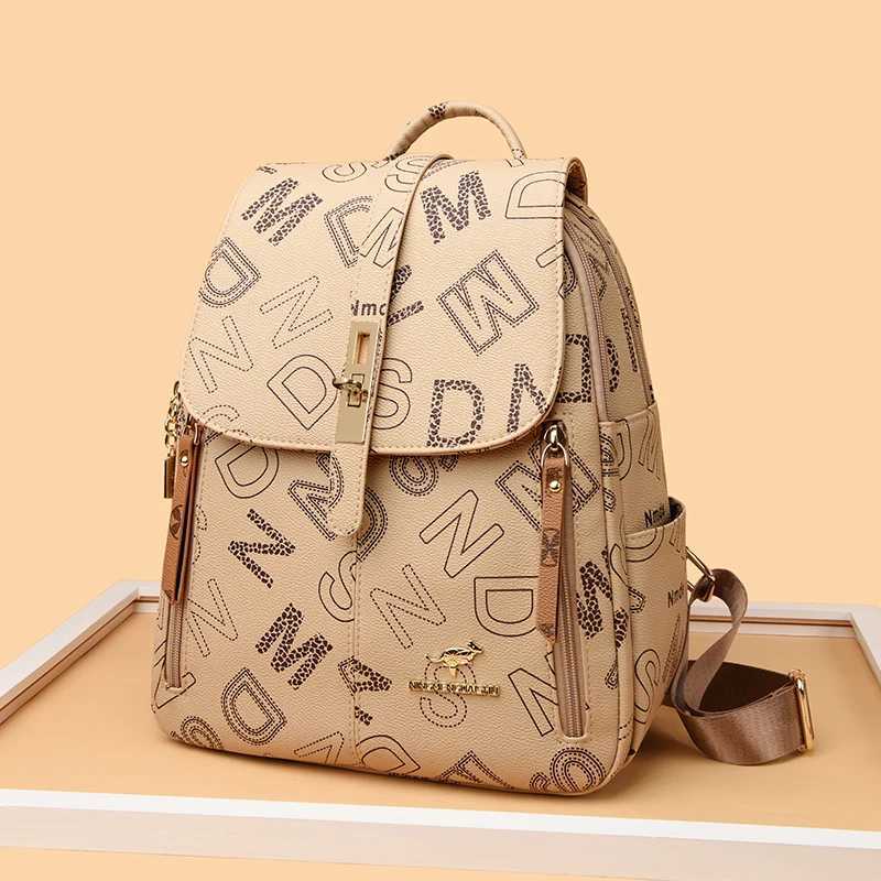 Designer Women Backpack High Quality Soft Leather Shoulder Bag Fashion School Bags Multifunction Rucksack Top-handle Bag Z250512