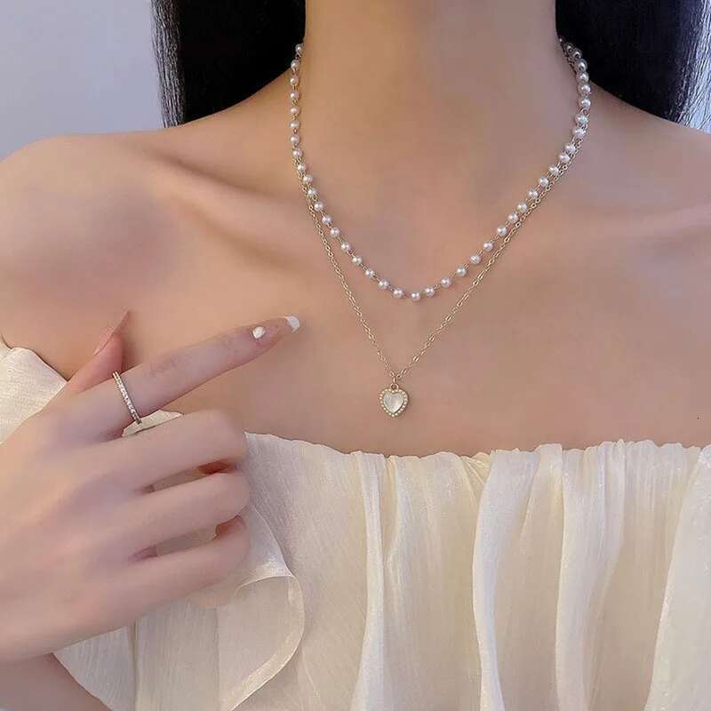 Zinc alloy opshineqo heart necklace