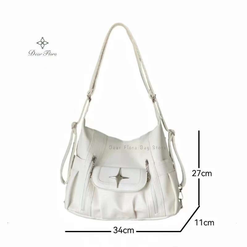 Y2k Soft Simplicity Versatile Large Capacity Tote Star Classic Shoulder Bags Punk Goth Casual Crossbody New Travel Backpack