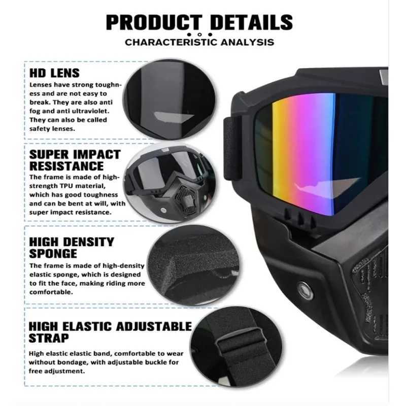 Multi-Sport UV Protection Mask - Cycling Goggles Integrated Design for Road/Mountain Biking Snow SportsW250512