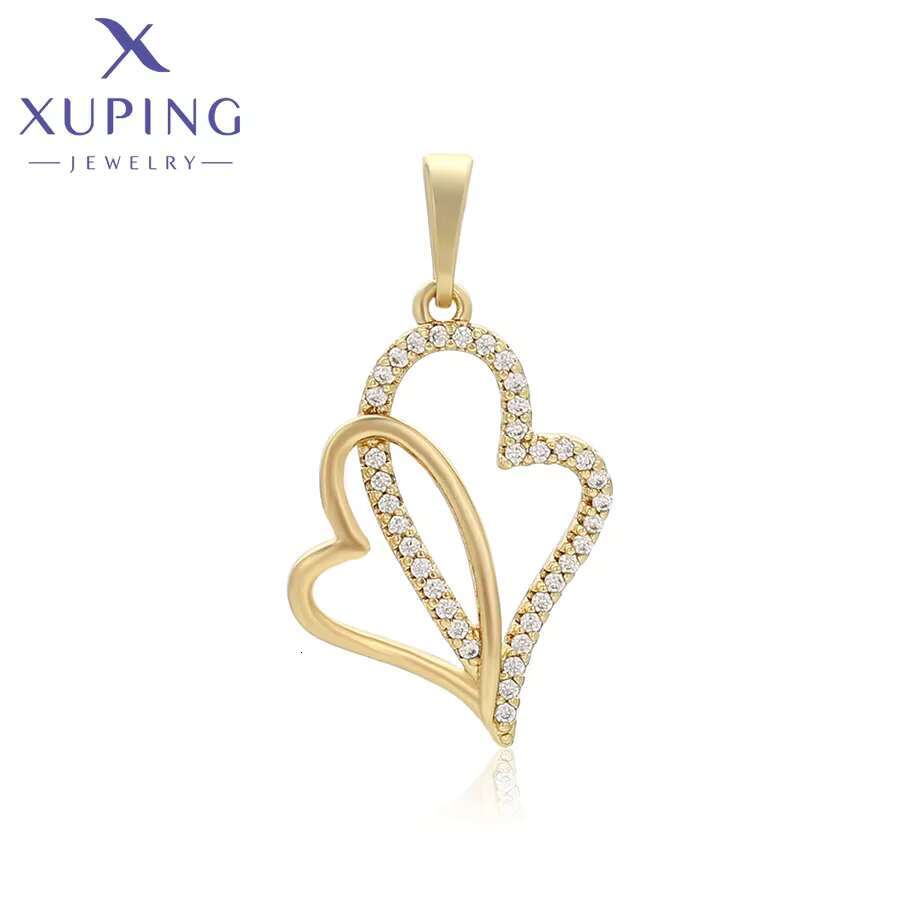 X000939713 Xuping Jewelry Fashion Stacked Zircon 14k Gold Plated Shining Female Girl Pendant