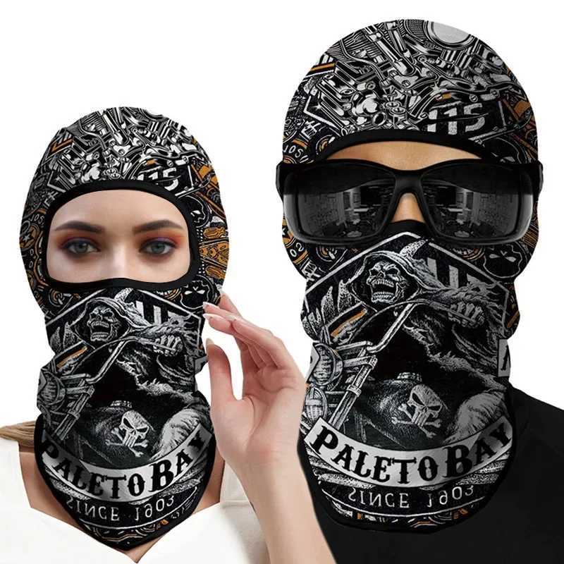 Multi-function Men Skull Balaclava Motorcycle Helmet Liner Hood Cap Outdoor Women Neck Face Protection Hat Cycling Mask HeadgearW250512