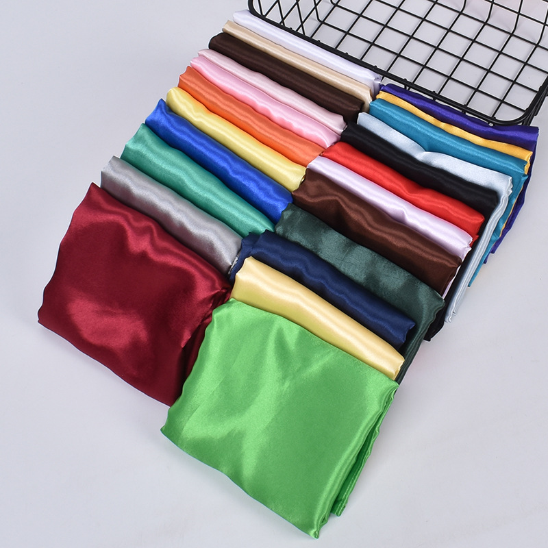 K690 Spring and summer new temperament solid color satin long silk scarf ladies scarf spot wholesale factory direct supply