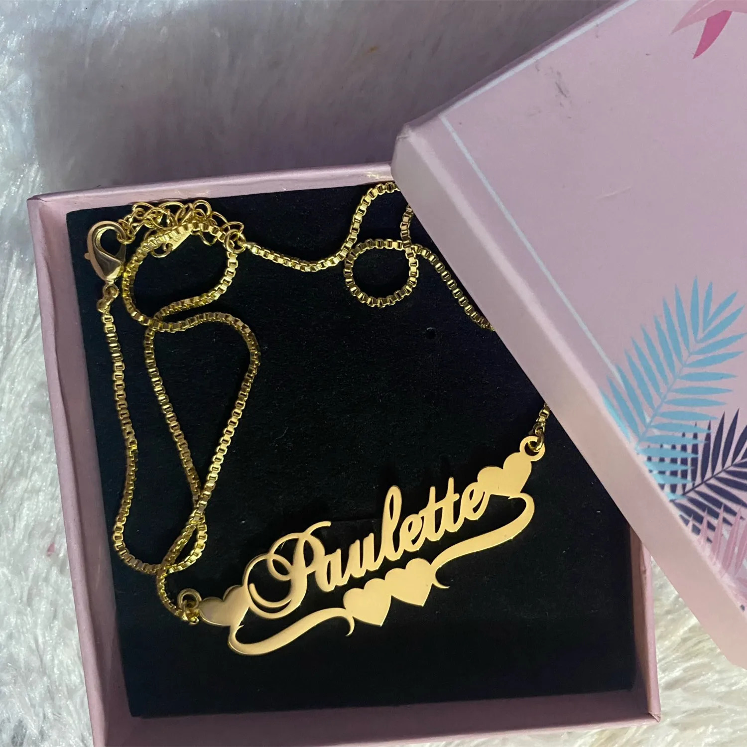 DOREMI Stainless Steel Handmade Custom Name Personalized Name Necklaces for Women Jewelry Gold Filled Heart Statement Choker 250512