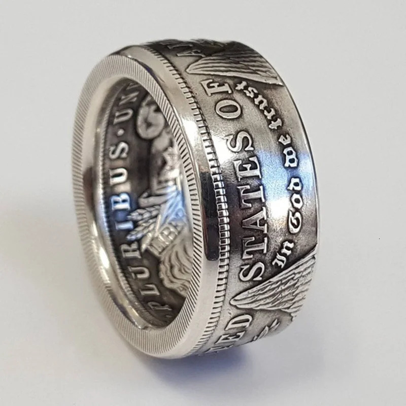 S925 Sterling Silver Ring Thai Silver Vintage National Emblem Motto Ring For Men Jewelry Gifts 250509