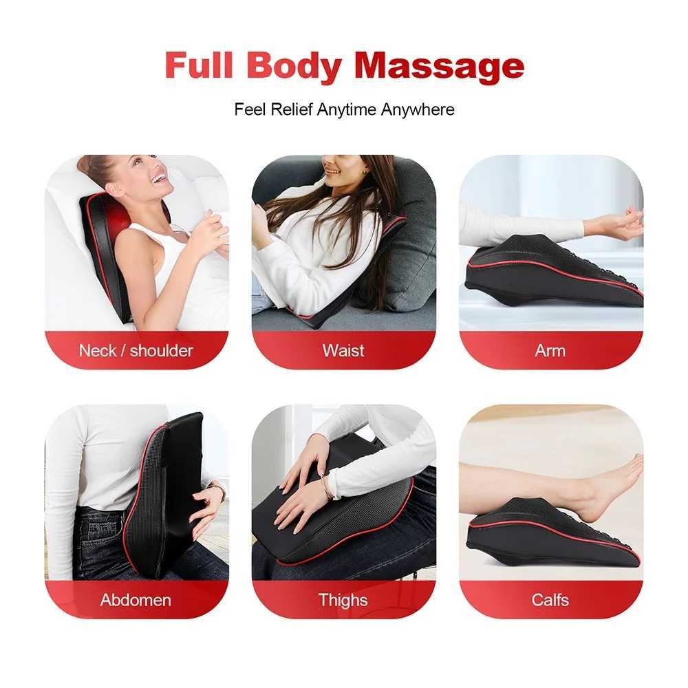Back And Neck Cervical Massage Pillow Airbag Waist Kneading Massage Cushion Lumbar Chair Massager Car Back Pillow MassagerW250512