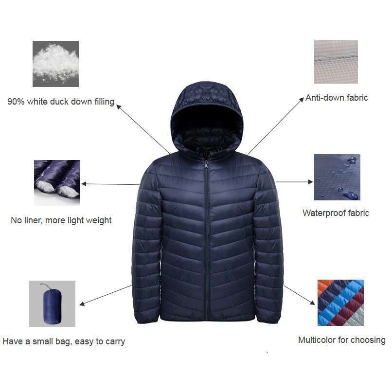 Plus Size Coats 10Xl 11Xl Duck Autumn Winter Jacket Men Hooded Waterproof Jackets Male Warm Down Coat Designer