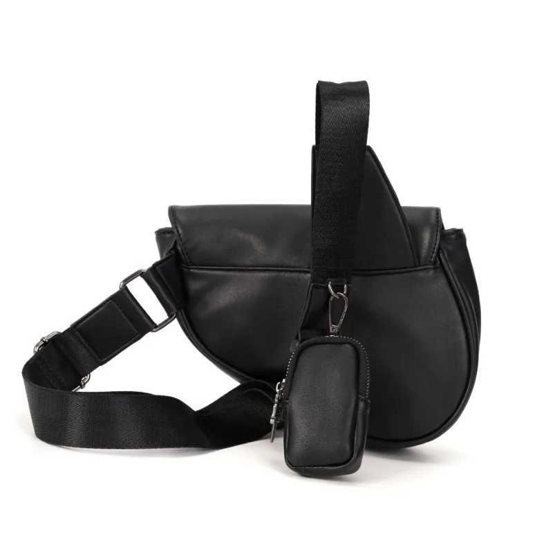FAshion Saddle Bag Men Crossbody Bags Design Flap Shoulder Bag Hip Hop Mens ChEST Bag PU Leather Handbags Z250512