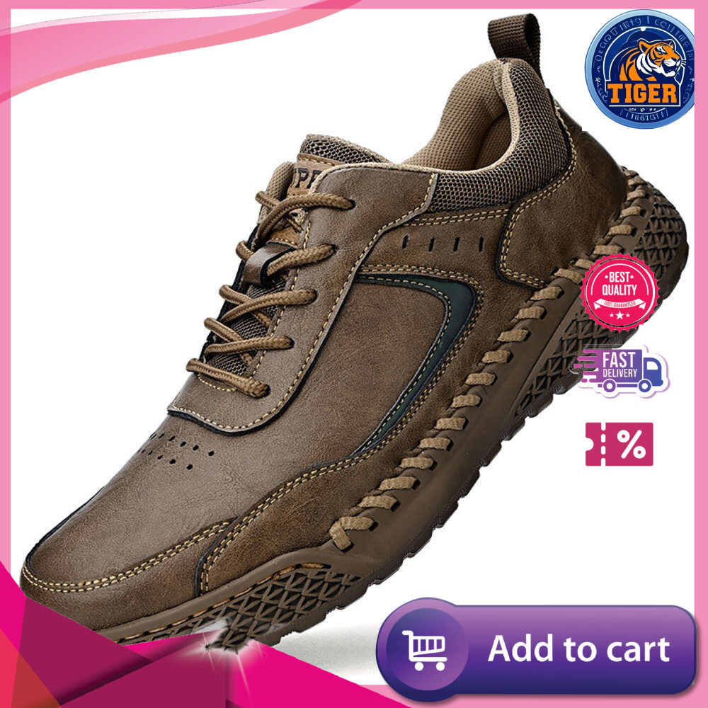 Ddmytiger S Korean Men Version Versatile Breathable Casual Shoes Non Slip Soft Soles British Fashion Trend One Foot Leather Outdoor Shoes