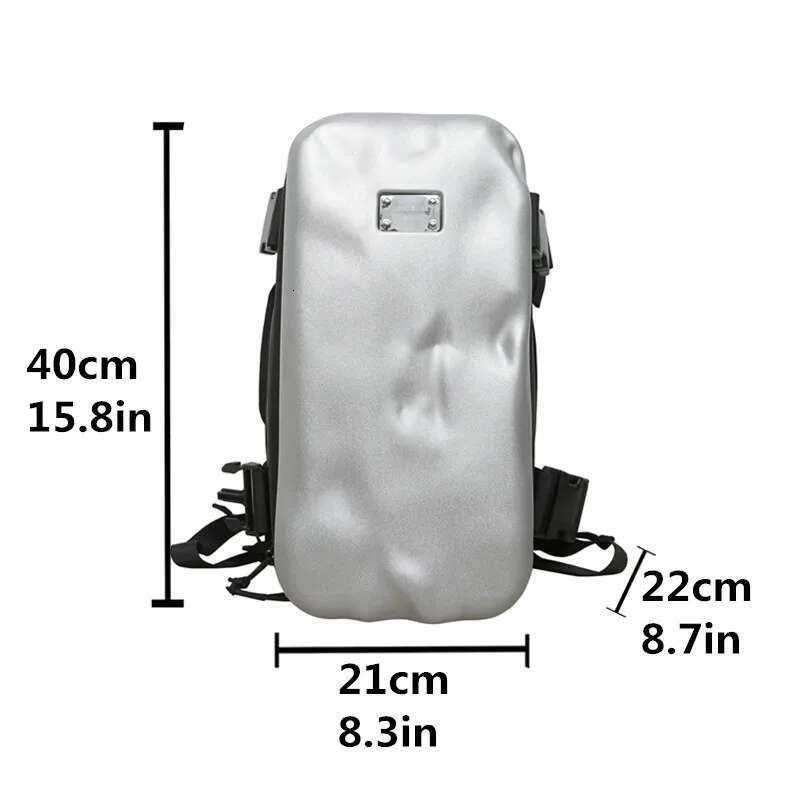 Travel damaged hard shell backpack, men's bumpy and unique single shoulder bag, Chinese style, pure color, ha
