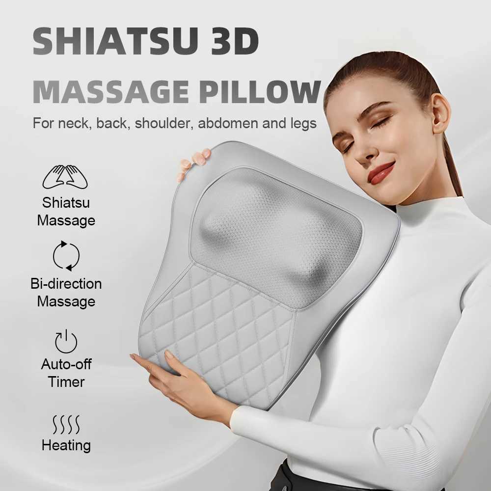Back Massager Neck Massager with Heat3D Kneading Massage Pillow for Relax NeckBackShoulderLegsGifts for Men Women Mom DadW250512