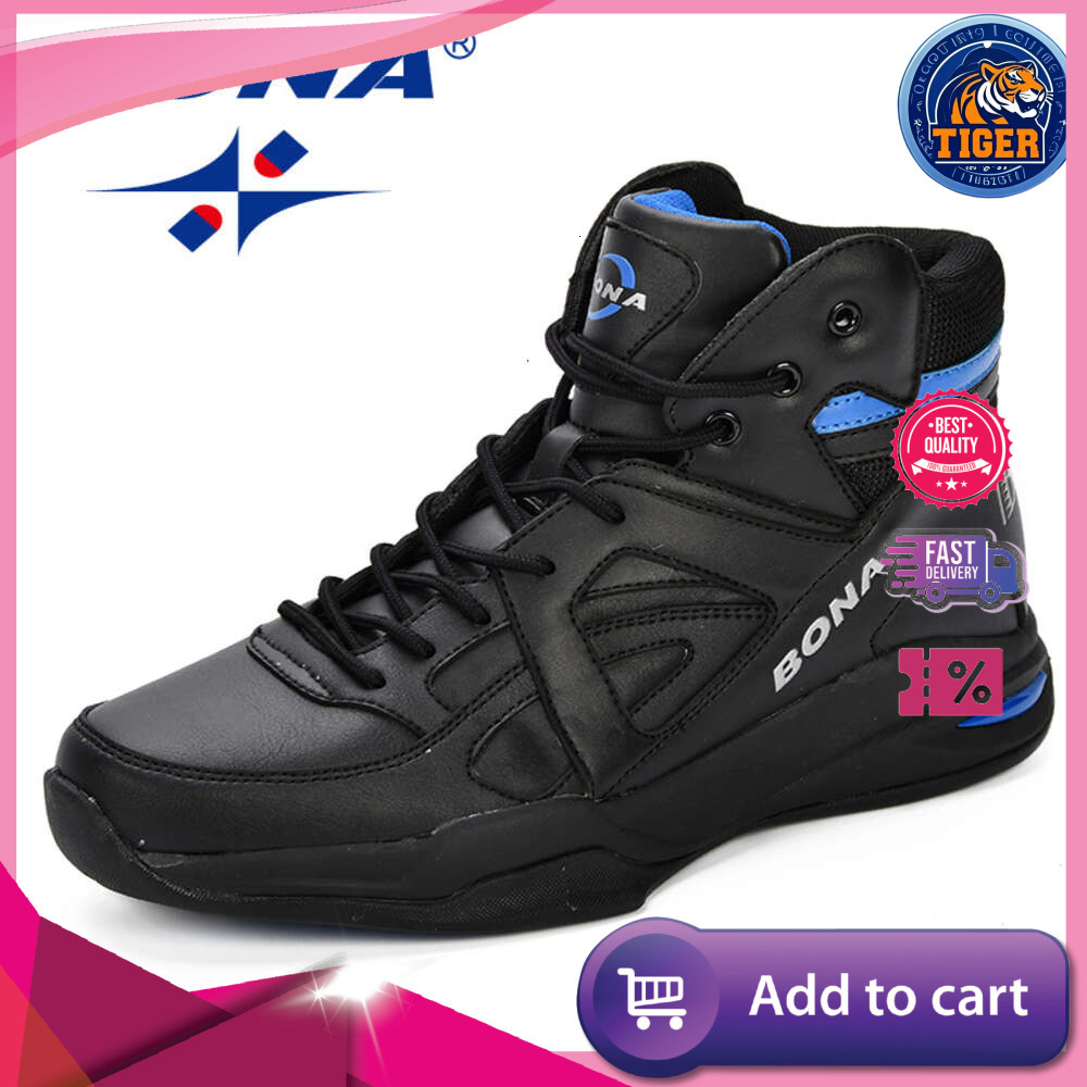 Ddmytiger Baskets Homme BONA Basketball Cow Split Outdoor Flat High Top Sport Shoes Men Trainers Zapatillas Comfy Outdoor Shoes