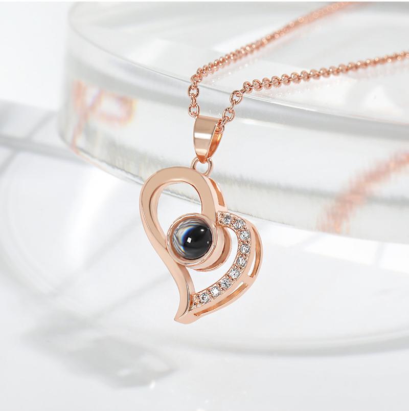 Sophisticated Multilingual Love Expression Heart Pendant Jewelry - Ideal Valentine's Day Keepsake