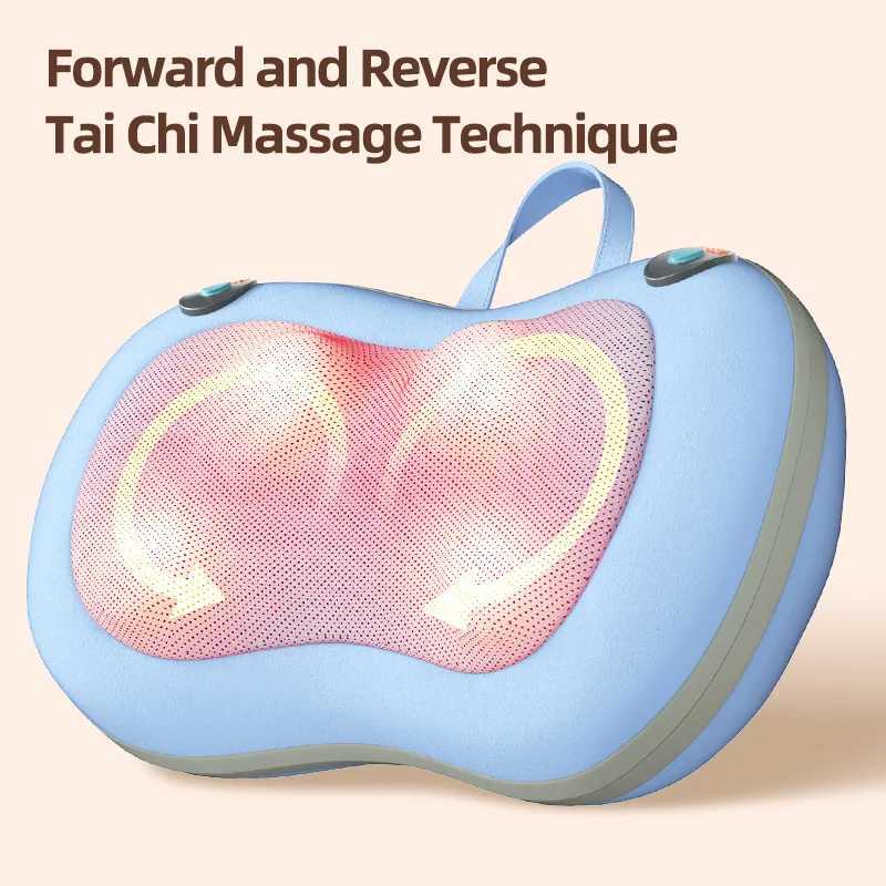 Electric Massage Pillow Back and Neck Massager with Heat for Back Shoulders Legs Foot Body Muscle Pain ReliefW250512