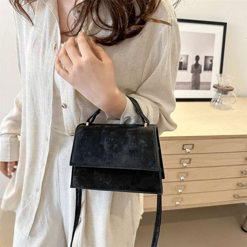 Women Shoulder Adjustable Strap PU Leather Crossbody Solid Satchel Purse Small Square Travel Commuter Bag