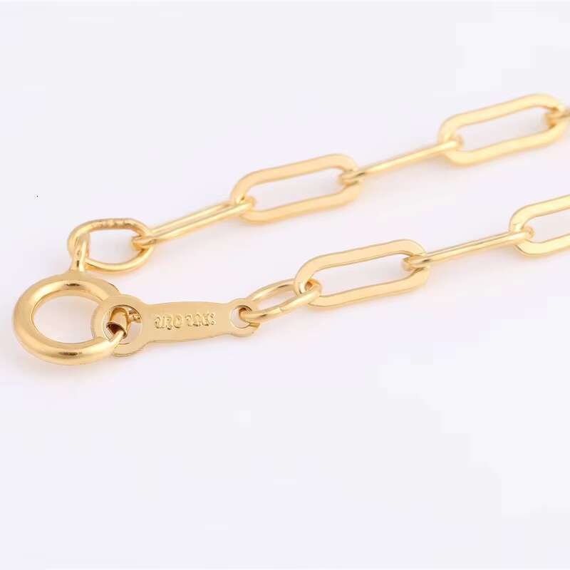 Gold filled paperclip chain buckle for girls, fashionable and simple boutique jewelry necklace