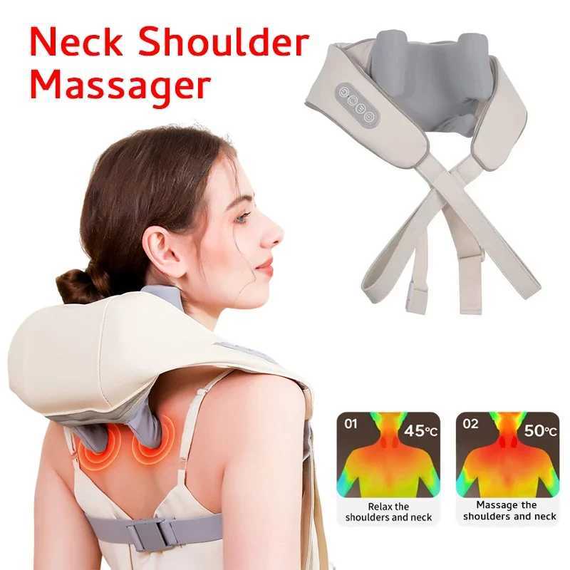 Shiatsu Neck And Shoulder Massager Shawl Kneading Spine Back Muscle Relaxer for Car Home Use Trapezius Neck and Shoulder MassageW250512