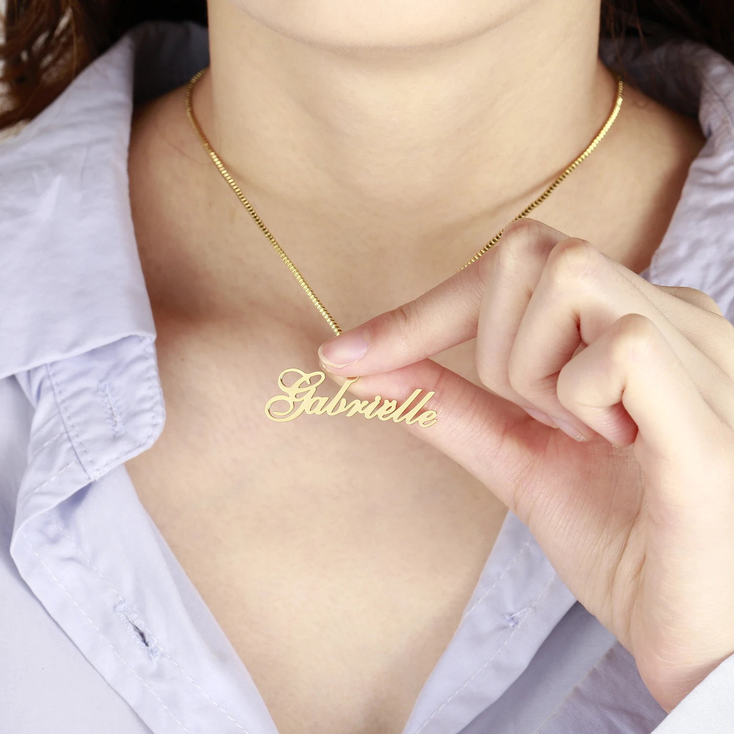 Custom Name Necklace Personalized Nameplate Necklace For Women Gold Stainless Steel Chain Customized Princess BFF Jewelry Gift 250512