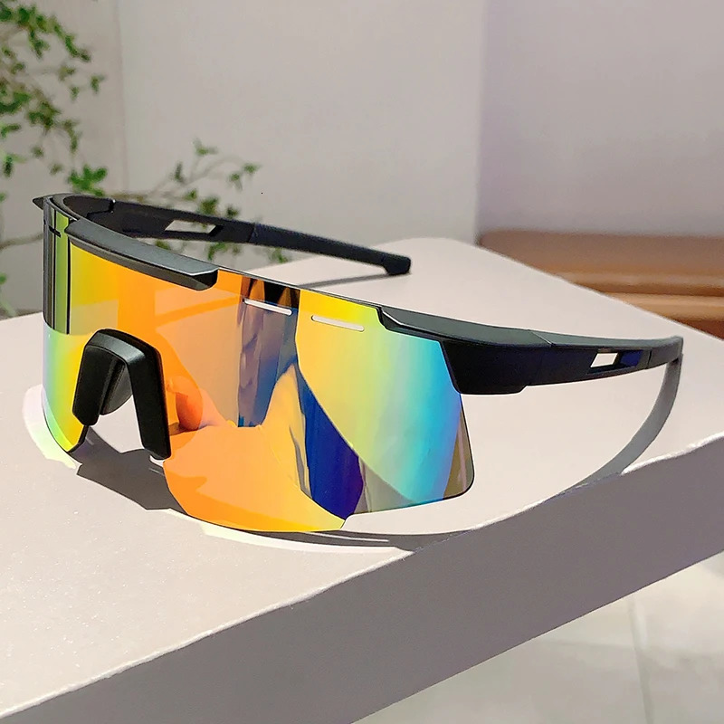 KAMMPT Fashion Monoblock Anti UV Mens Goggle Outdoor Mirror Sports Sunglasses Women Oversize Decor Shades for Cycling 250512