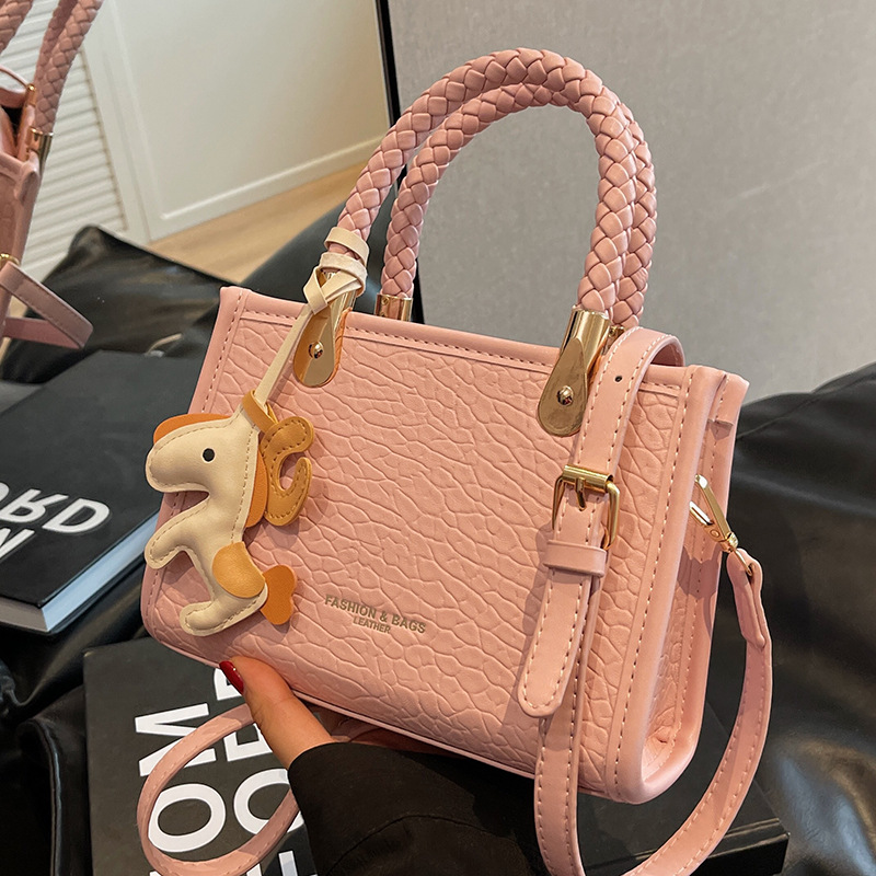Simplified Textured Summer Handbag: Compact Messenger Tote Ideal for Everyday Use Designer bag