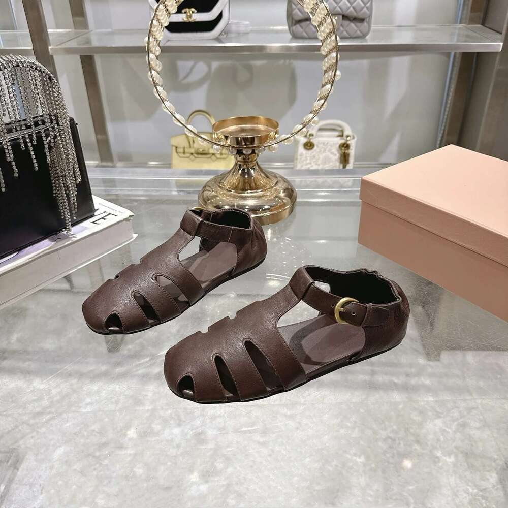 Women Size35-41 Genuine Leather Flats Mary Janes Round Toe Summer Solid Colors Leisure Designer Shoes Zapatillas De Mujer