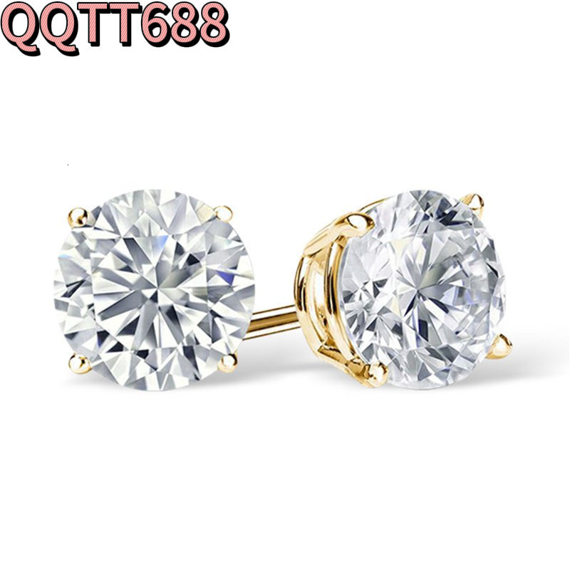 Starsgem Hot Sale Style 10k 14k 18k Solid Gold 1ct 2ct 3ct Moissanite Diamond Gold Stud Earrings Women Fine Jewelry Earrings