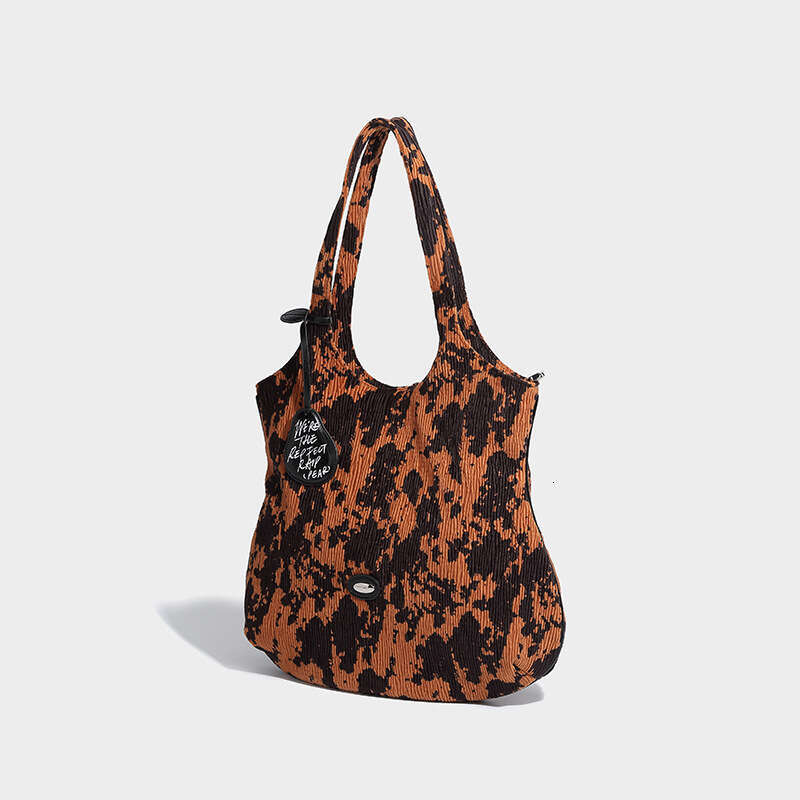 Y2k Underarm Bag Aesthetic Retro Hot Girl Corduroy Brown Handbag Women New Vintage Large Capacity Casual Tote Ladies