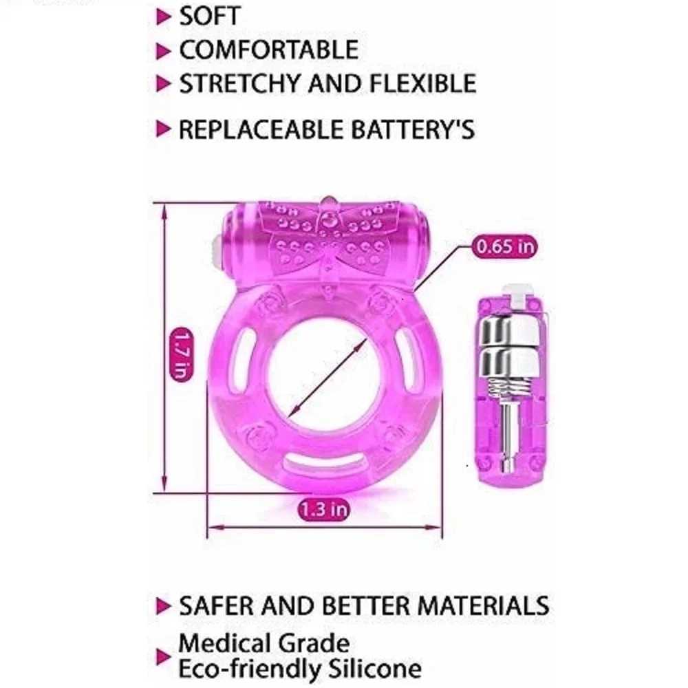 Vibrating Clitoral Stimulator Strong Penis Erect Cock Ring Cage Erection Enhance Sex Ability Product Sex Toys For Men Couple W250512