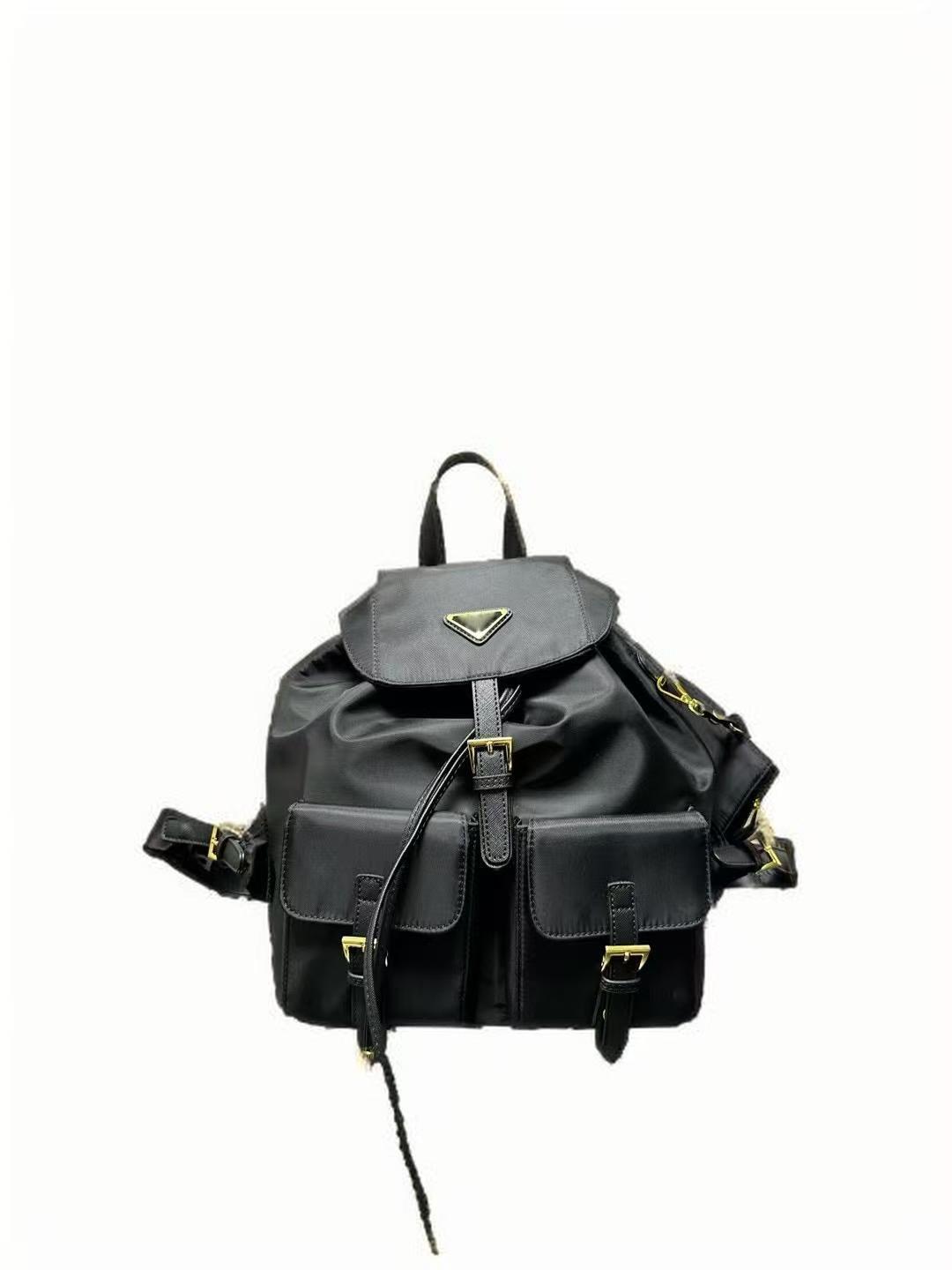 New backpack made of recycled nylon, used backpack with parachute drawstring, waterproof and versatile casual backpack