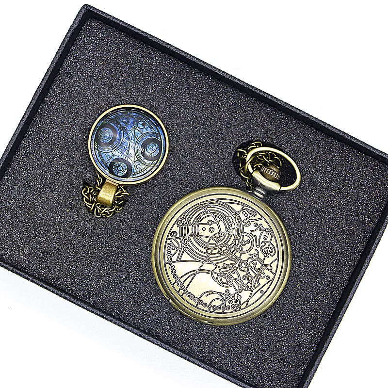 Retro Bronze Steampunk Series Pocket Watch Sets Men Women Watch Necklace Pendant Gift S 250512